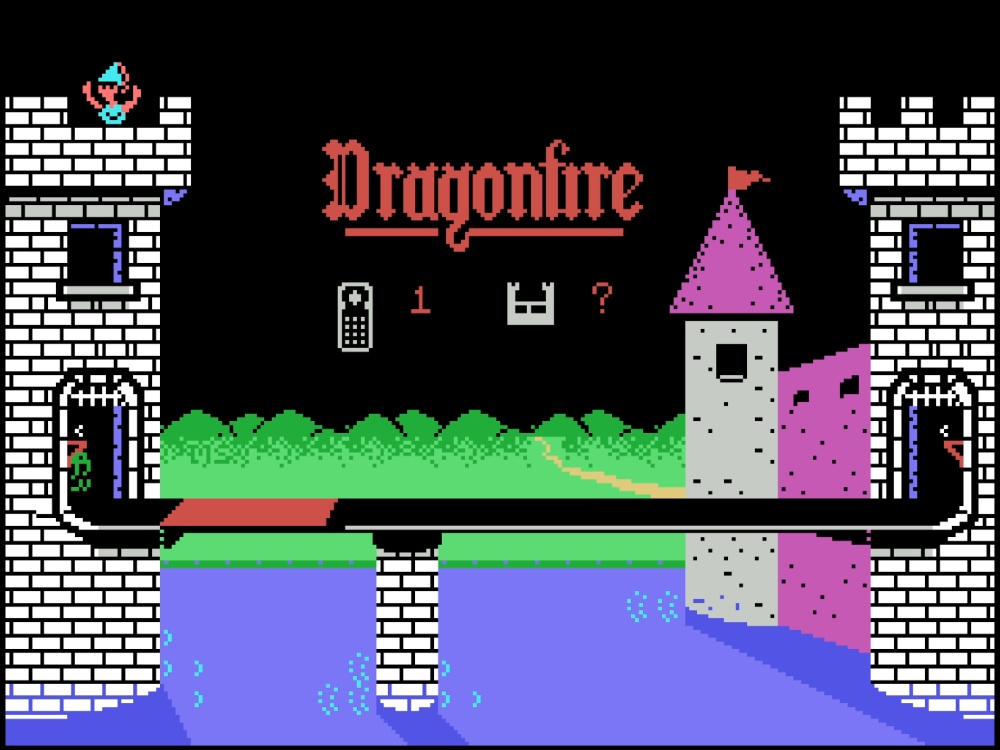 Title Screen of Dragonfire for Colecovision